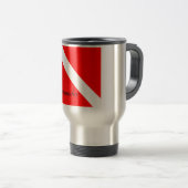 Custom Diver Down SCUBA Flag Red and White Reisebecher (VorderseiteRechts)