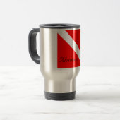 Custom Diver Down SCUBA Flag Red and White Reisebecher (Vorderseite Links)