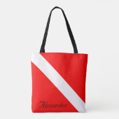 Custom Diver Down SCUBA Flag Red and White Square Tasche (Rückseite)