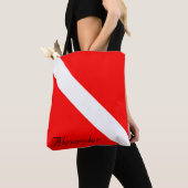 Custom Diver Down SCUBA Flag Red and White Square Tasche (Von Nahem)