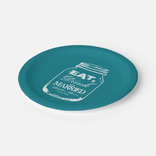 Custom DIY Mason Glas Hochzeitsgarten Party Teller (Schrägansicht)