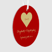 Custom DIY Mr. Wedding Name Date Heart Monogram Ornament (Vorderseite)