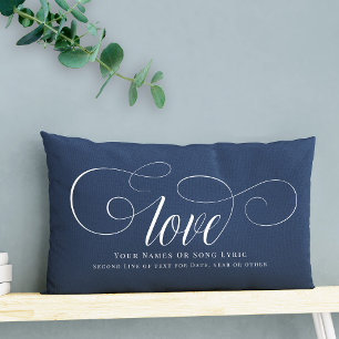 Custom DIY Script Calligraphy Liebe Couple Keepake Lendenkissen