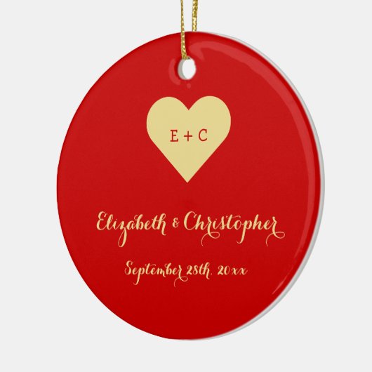 Custom DIY Wedding Name Date Heart Monogram Mr. Mr Keramikornament (Links)