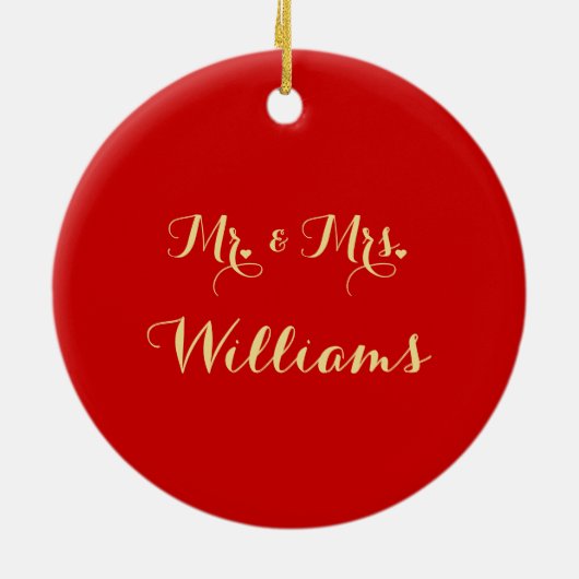 Custom DIY Wedding Name Date Heart Monogram Mr. Mr Keramikornament (Hinten)