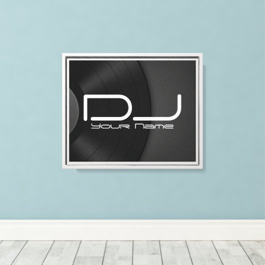 Custom DJ Leinwand Wall Art mit Vinyl Record (Insitu (Holzboden))