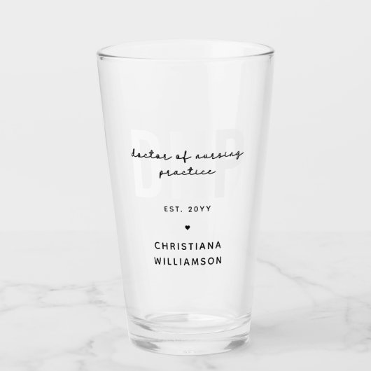Custom DNP Doctor of Nursing Practice Abschluss Glas (Vorderseite)