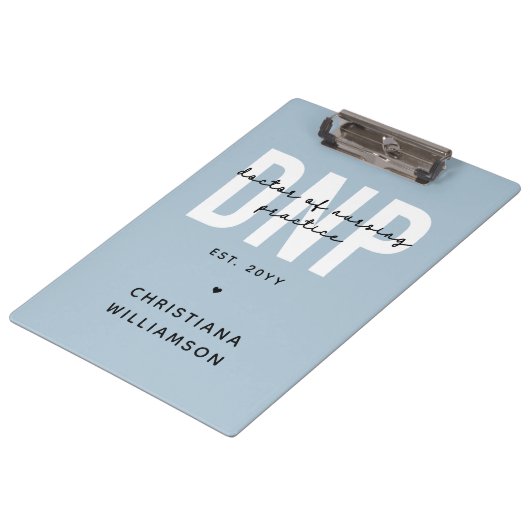 Custom DNP Doctor of Nursing Practice Abschluss Klemmbrett (Schrägansicht)