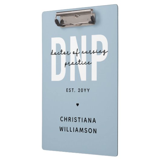 Custom DNP Doctor of Nursing Practice Abschluss Klemmbrett (Links)