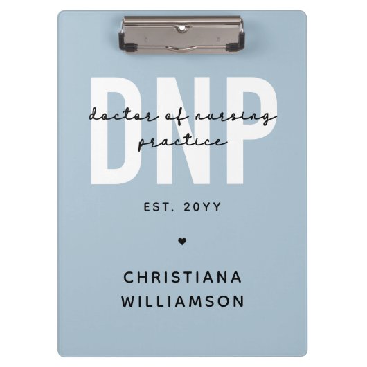 Custom DNP Doctor of Nursing Practice Abschluss Klemmbrett (Vorderseite)