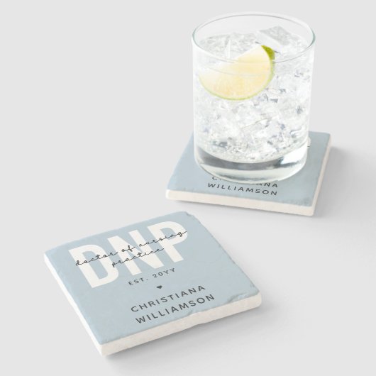 Custom DNP Doctor of Nursing Practice Abschluss Steinuntersetzer (Seitenansicht)