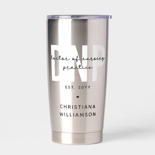 Custom DNP Doctor of Nursing Practice Abschluss Thermobecher (Links)