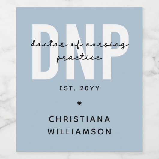 Custom DNP Doctor of Nursing Practice Abschluss Weinetikett (Einzelnes Label)
