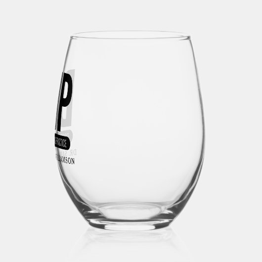 Custom DNP Doctor of Nursing Practice Abschluss Weinglas Ohne Stiel (Links)