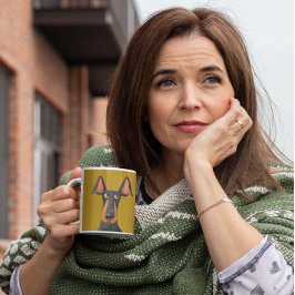 Custom Doberman Dog Black Tan personalisiert Kaffeetasse