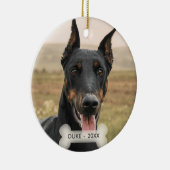 Custom Doberman Dog Foto Keramik Ornament (Rechts)