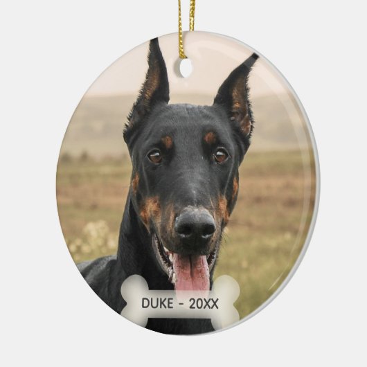 Custom Doberman Dog Foto Keramik Ornament (Links)