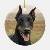 Custom Doberman Dog Foto Keramik Ornament (Hinten)
