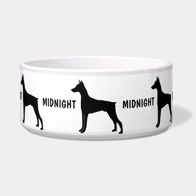 Custom Doberman Pinscher Dog Bowl Napf (Vorderseite)