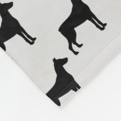 Custom Doberman Pinscher Dog Silhouette Fleecedecke (Ecke)