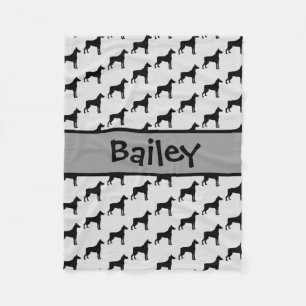 Custom Doberman Pinscher Dog Silhouette Fleecedecke
