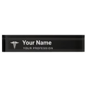 Custom Doctor nährt Berufliche Cool Black Namensplakette (Vorderseite)