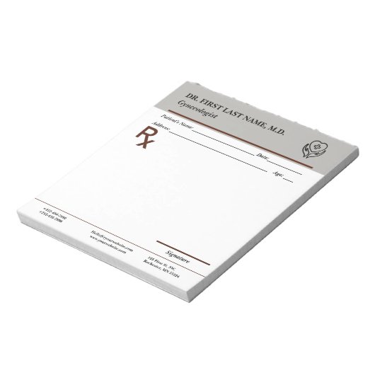 Custom Doctor Prescription Notepad Editable RX Pad Notizblock (Rotiert)