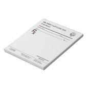 Custom Doctor Prescription Notepad Editable RX Pad Notizblock (Rotiert)