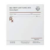 Custom Doctor Prescription Notepad Editable RX Pad Notizblock (Vorderseite)