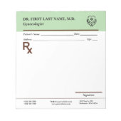 Custom Doctor Prescription Notepad Editable RX Pad Notizblock (Vorderseite)