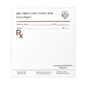 Custom Doctor Prescription Notepad Editable RX Pad Notizblock (Vorderseite)