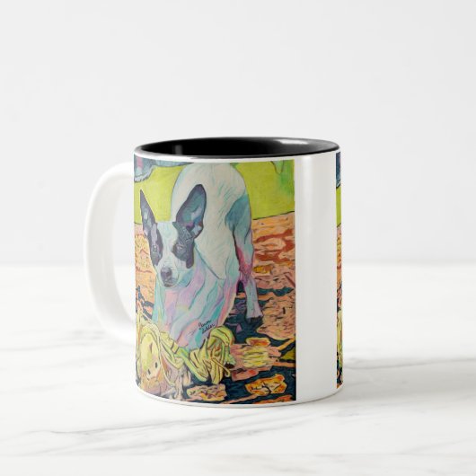 Custom Dog Art Coffee Tasse (Vorderseite Links)