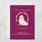 Custom Dog Birthday Party Invite Make A Wish Einladung (Rückseite)