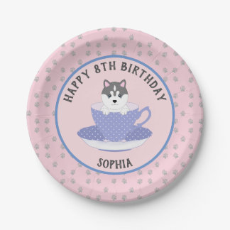Custom Dog Birthday Party Plate Pappteller