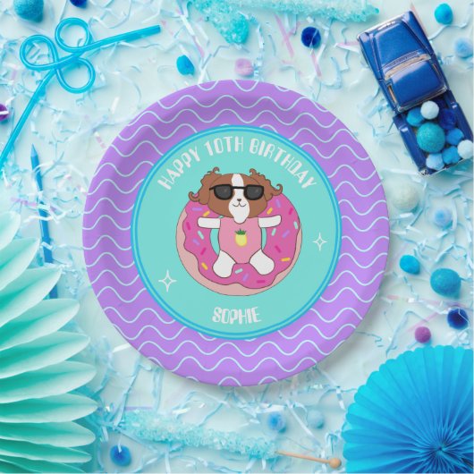 Custom Dog Birthday Pool Party Teller (Party)