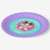 Custom Dog Birthday Pool Party Teller (Schrägansicht)