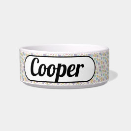 Custom Dog Bowl with Paw Prints - Cooper's Name Napf