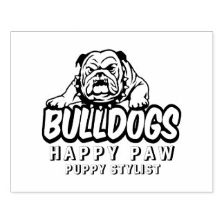 Custom Dog Bulldog Portrait Briefmarke, Happy Pfot Gummistempel