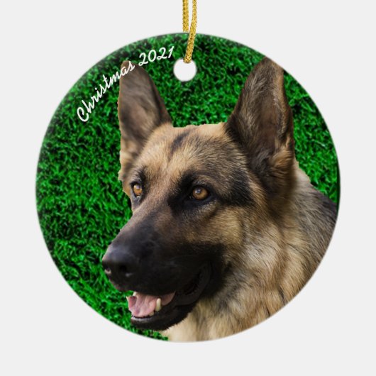 Custom Dog Cat Pet Foto Hochladen Bild Weihnachten Keramik Ornament (Vorne)