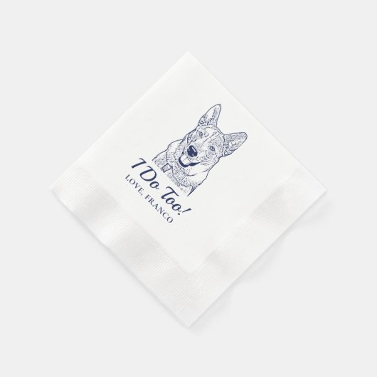 Custom Dog Cheert Custom Cocktail Napkin Serviette (Ecke)