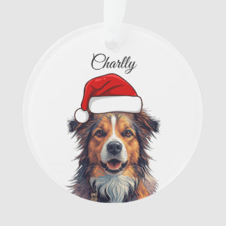 Custom Dog Christmas Ornament Santa Hat Photo Gift