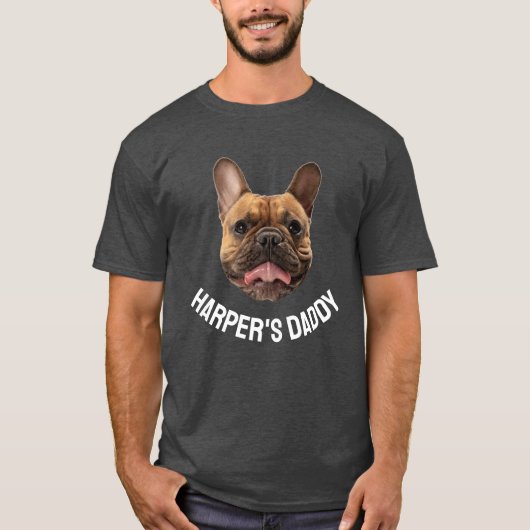 Custom Dog Daddy Dog Face Name Dog Lover Eigentüme T-Shirt (Vorderseite)