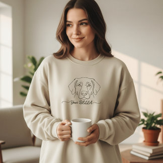Custom Dog Ear Line Art Sweatshirt | Personalized 