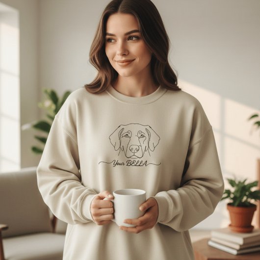 Custom Dog Ear Line Art Sweatshirt | Personalized 