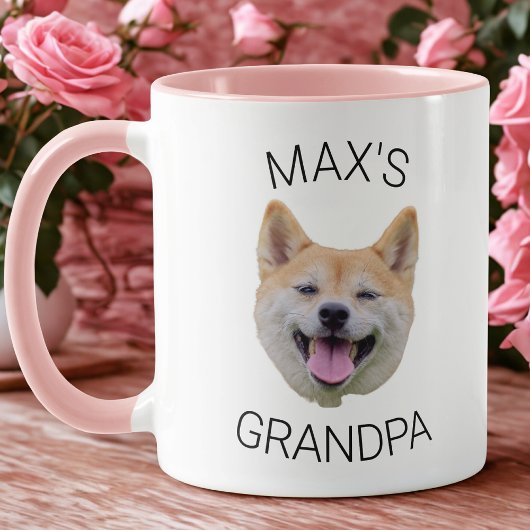 Custom Dog Face Coffee Mug, Grandpa Gift Tasse