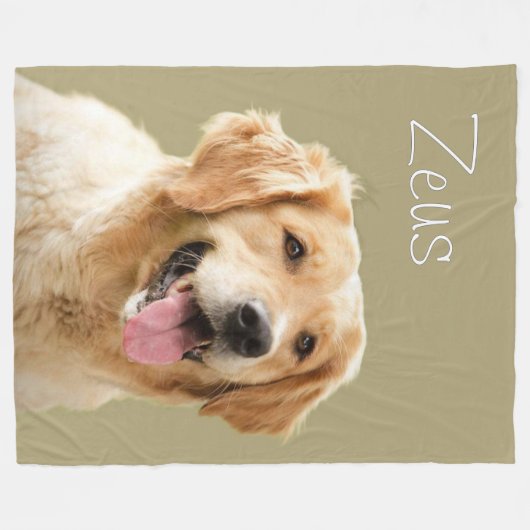 Custom Dog Face Personalized Pet Photo Fleecedecke (Vorderseite (Horizontal))