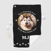 Custom Dog Foto Bester Vater Ever Funny Golfer Golfhandtuch (Insitu)