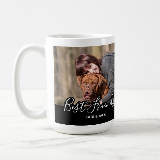 Custom Dog Foto Black Man ist der beste Freund Kaffeetasse (Links)