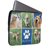 Custom Dog Foto Collage Blue Pet Paw Print Niedlic Laptopschutzhülle (Vorne Rechts)