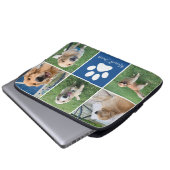 Custom Dog Foto Collage Blue Pet Paw Print Niedlic Laptopschutzhülle (Vorne Knopf)